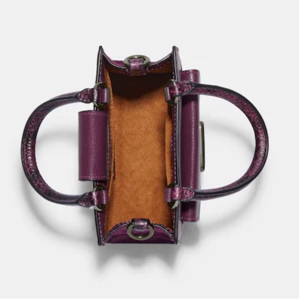 Coach Mini Pepper Crossbody in Black Antique Nickel/Boysenberry, NWT - Picture 5 of 12